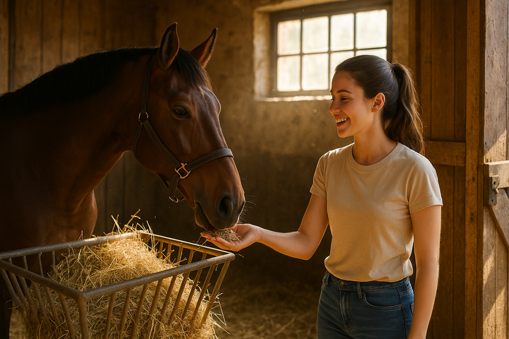 Welche Vorteile bietet das Dämpfen von Heu für Pferde?