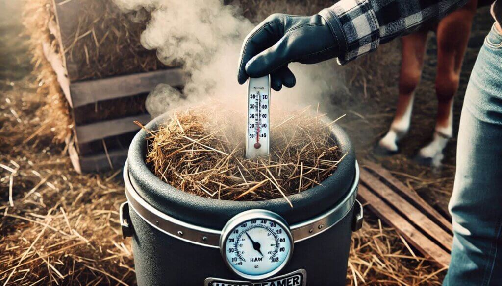 Welche Funktion hat ein Thermometer an einem Heudampfgerät?